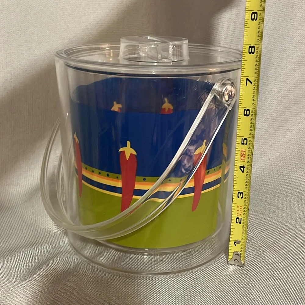 Vintage Red Chili Pepper 4 Piece Acrylic Ice Bucket